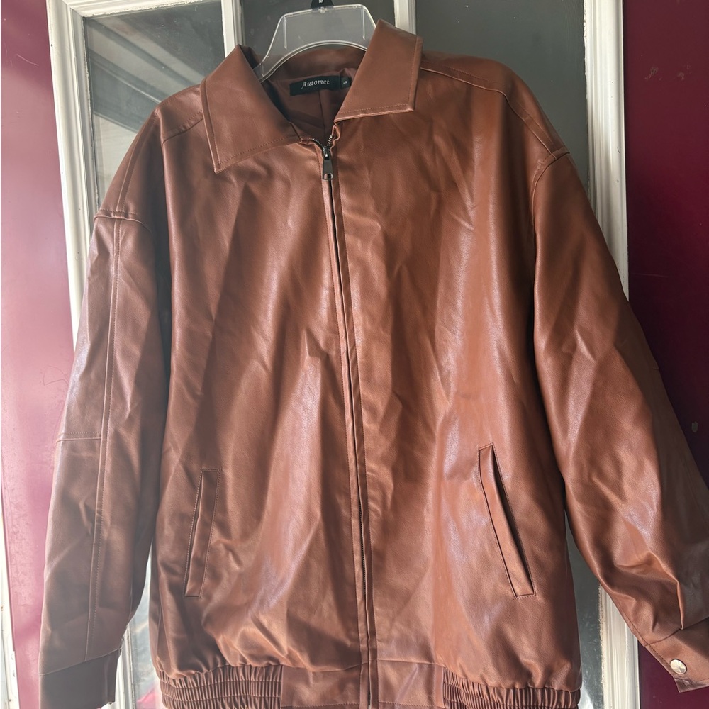 Women’s  Brown Faux Leather Jacket